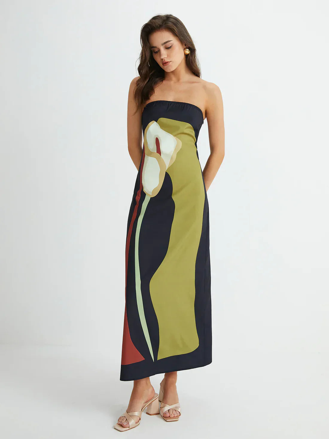 Maxi Belle™ | Abstract Strapless Maxi Dress | Lightweight Fabric, Flowy Design & Comfortable Fit