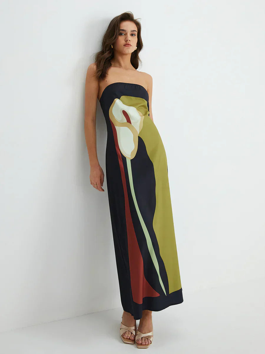 Maxi Belle™ | Abstract Strapless Maxi Dress | Lightweight Fabric, Flowy Design & Comfortable Fit