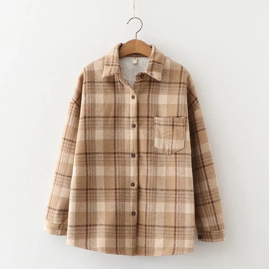 Plaid Haven™ | Fleece-Lined Shacket | Warm, Stylish Layering Piece with Button Closure & Side Pockets