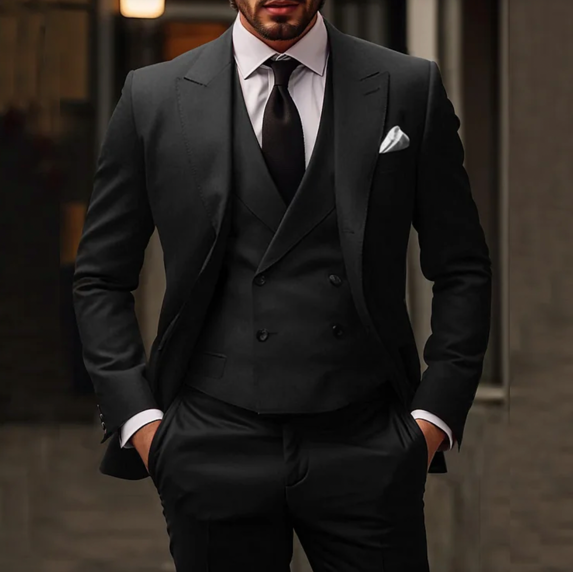 Suit Master™ | Men's 3-Piece Suit | Solid Business Blazer, Vest & Trousers, Tailored Fit