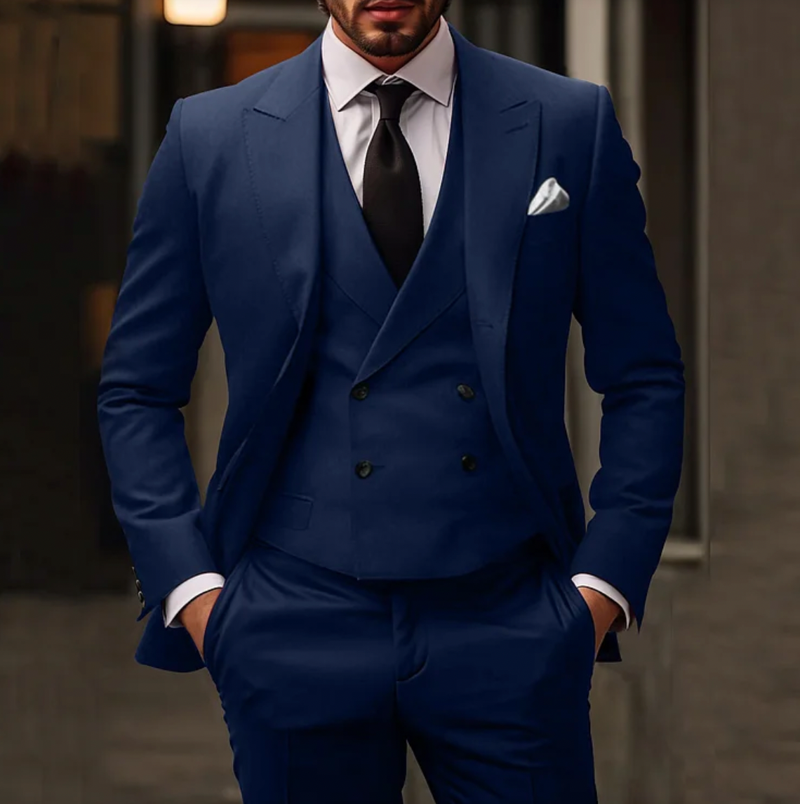 Suit Master™ | Men's 3-Piece Suit | Solid Business Blazer, Vest & Trousers, Tailored Fit