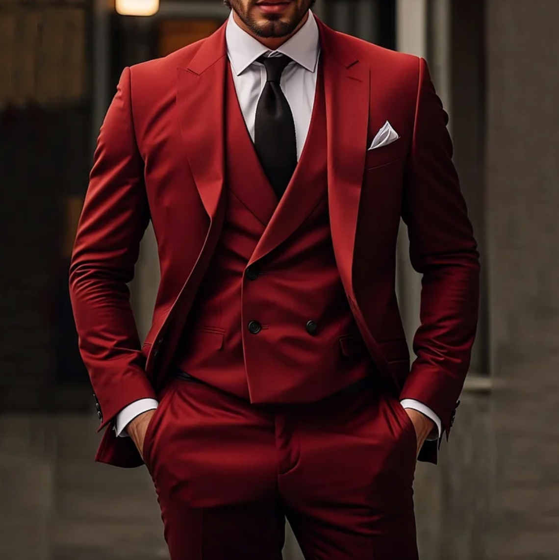 Suit Master™ | Men's 3-Piece Suit | Solid Business Blazer, Vest & Trousers, Tailored Fit