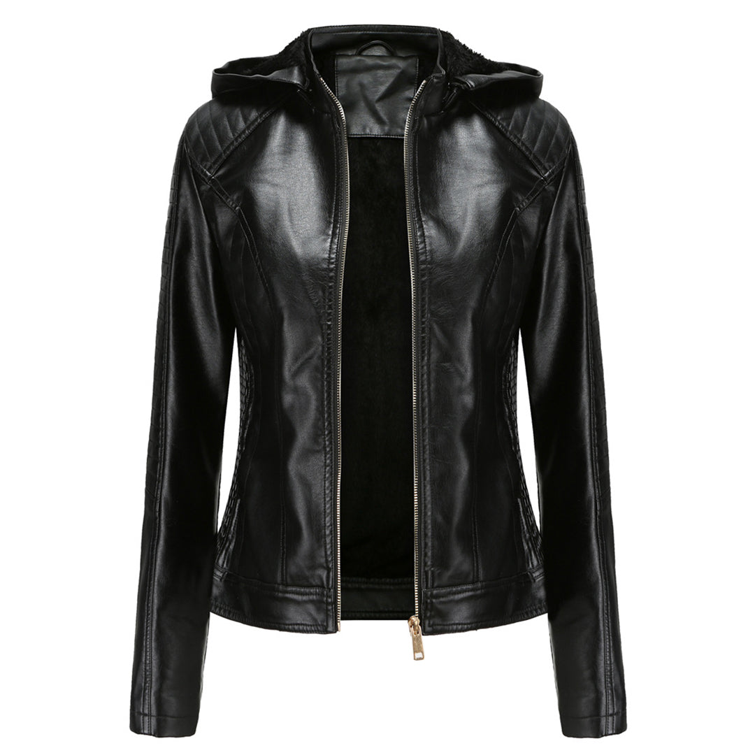 Hooded Luxe™ | Women's Jacket with Detachable Hood | Lightweight, Water-Resistant Fabric & Stylish Design