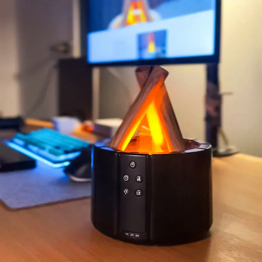7 Color Cozy Campfire Design Humidifier for Home & Office – Decorative Healthfire Aroma Diffuser with LED Light