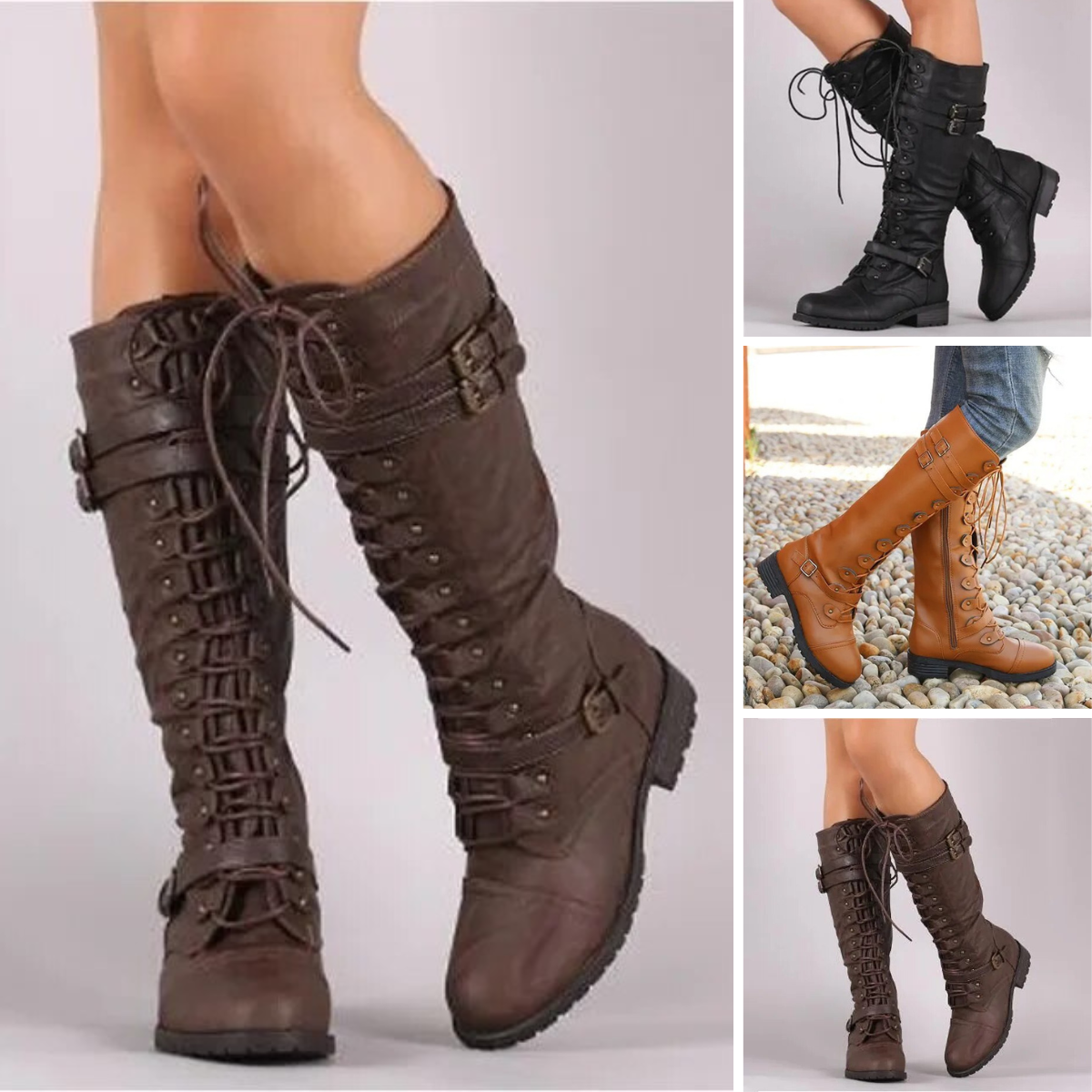 B&S | Warm & Non-Slip Steampunk Retro Lace-Up Boots for Women – Bold Fashion Statement for Winter