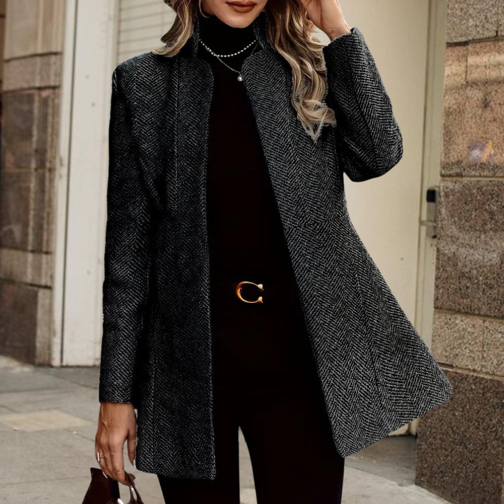 Coat Elise™ | Women's Ankle Length Coat | Single Row Buttons, Notch Lapels & Stylish Fit