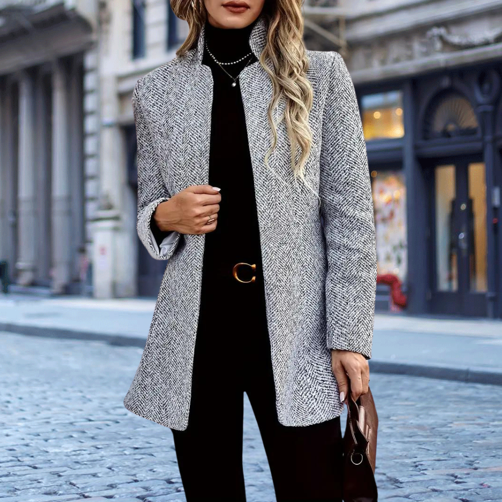 Coat Elise™ | Women's Ankle Length Coat | Single Row Buttons, Notch Lapels & Stylish Fit