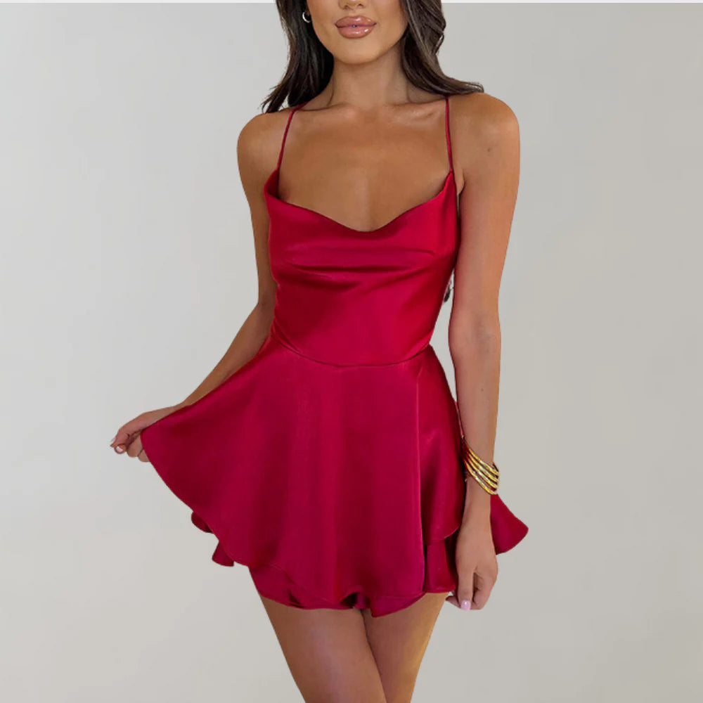 Silk Aura™ | Women's Backless Mini Dress | Luxurious Silk Fabric, Flattering Fit & Stylish Design