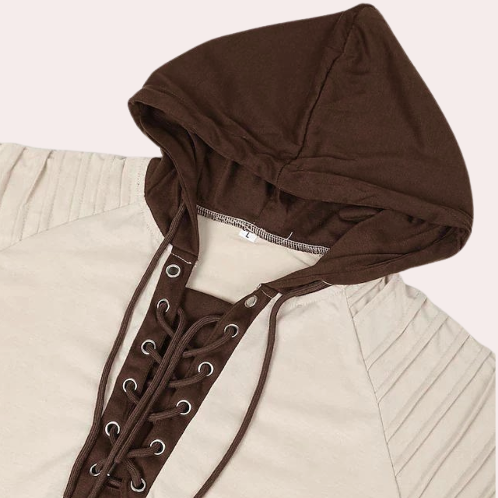 Lace-Up Urban™ | Men's Modern Sweatshirt | Hooded Design, Lace-Up Front, Soft Cotton Blend