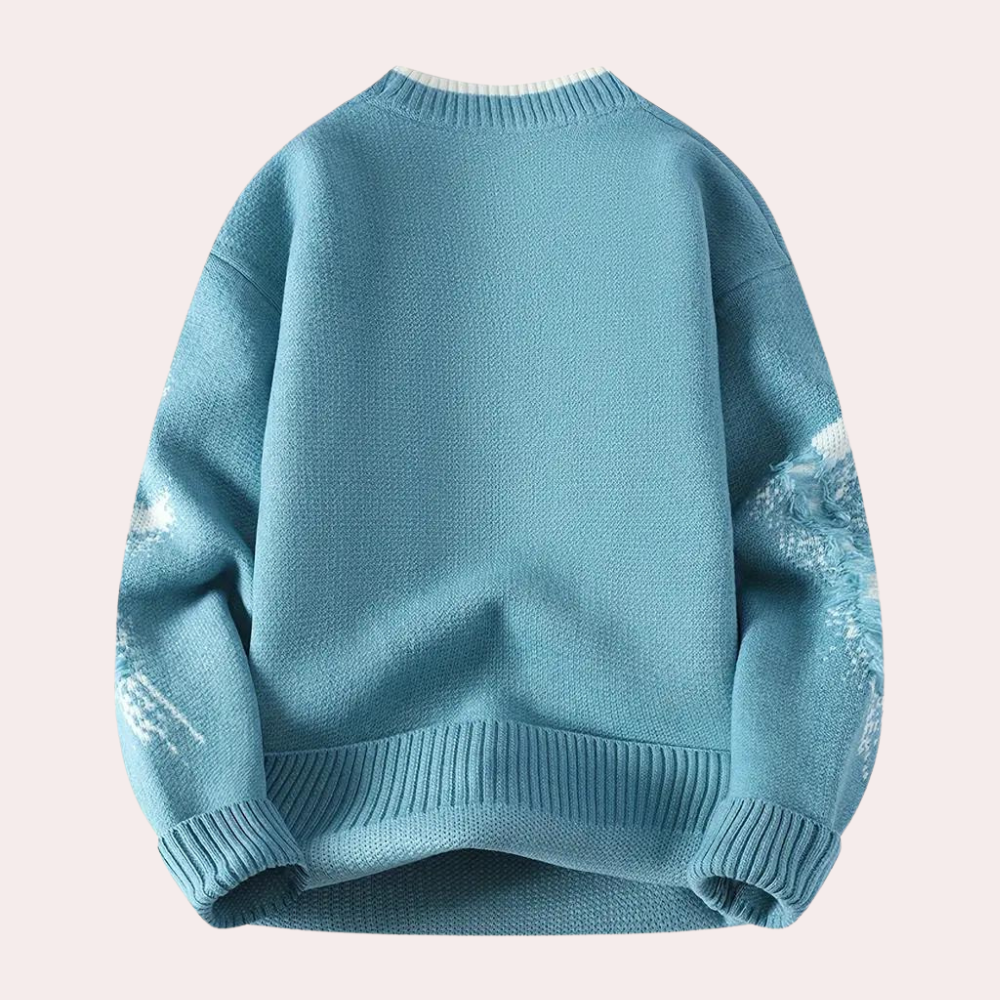 Knitwave™ | Men's Casual Distressed Sweater | Soft Knit Fabric, Relaxed Fit & Trendy Design