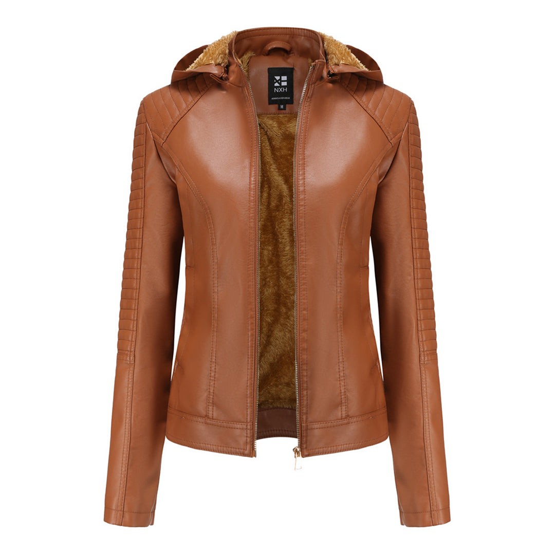 Hooded Luxe™ | Women's Jacket with Detachable Hood | Lightweight, Water-Resistant Fabric & Stylish Design