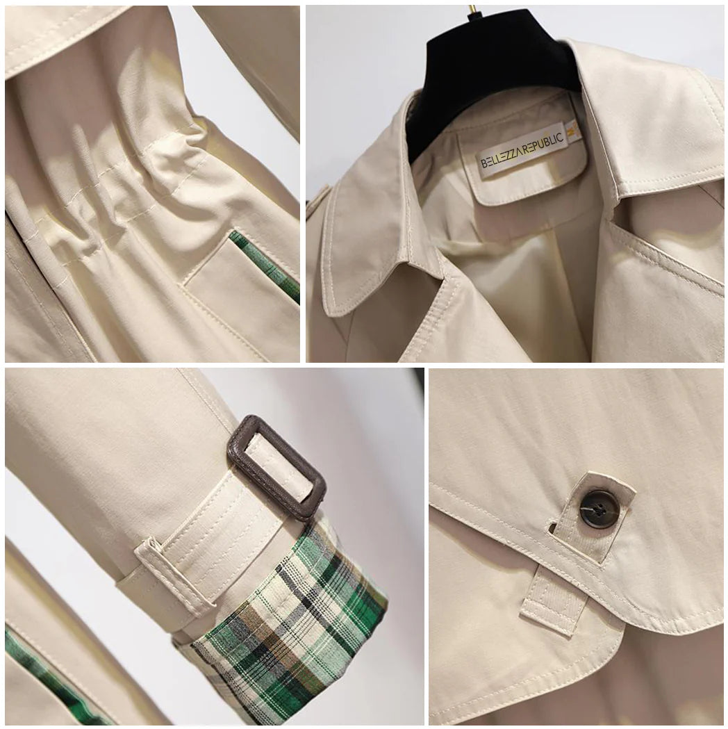 Trench Luxe™ | Women's Elegant Trench Coat | Water-Resistant Fabric, Double-Breasted Design & Adjustable Belt