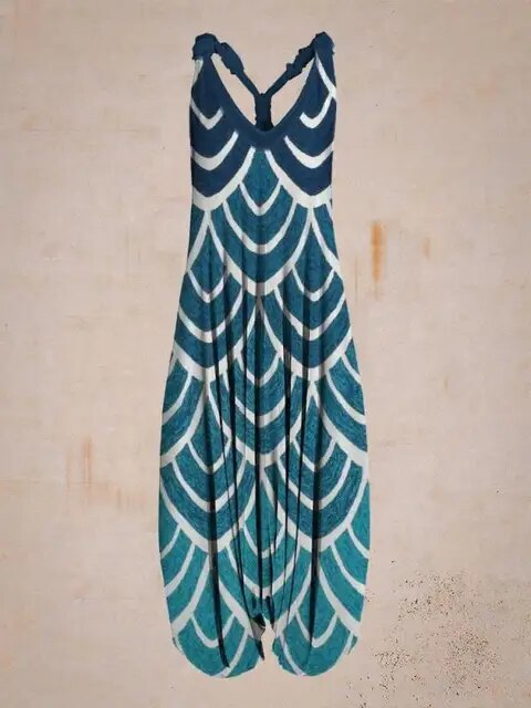 Boho Luxe™ | Women's Bohemian Jumpsuit | Halter Neck, Loose Fit, Full Length Harem Style