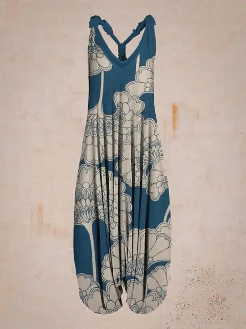 Boho Luxe™ | Women's Bohemian Jumpsuit | Halter Neck, Loose Fit, Full Length Harem Style