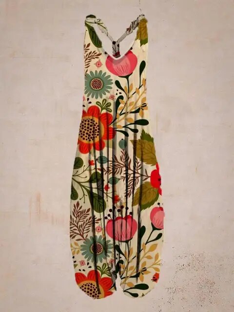 Boho Luxe™ | Women's Bohemian Jumpsuit | Halter Neck, Loose Fit, Full Length Harem Style
