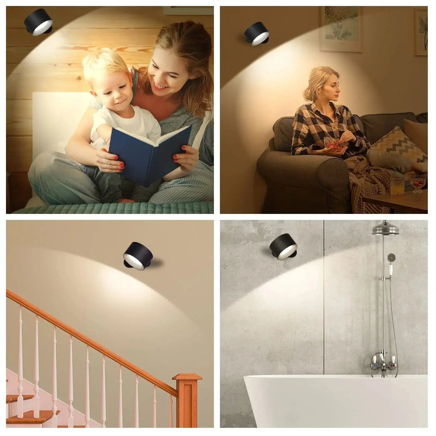 Cordless Wall Lamp - Battery Operated LED Light Fixture for Indoor & Outdoor Use