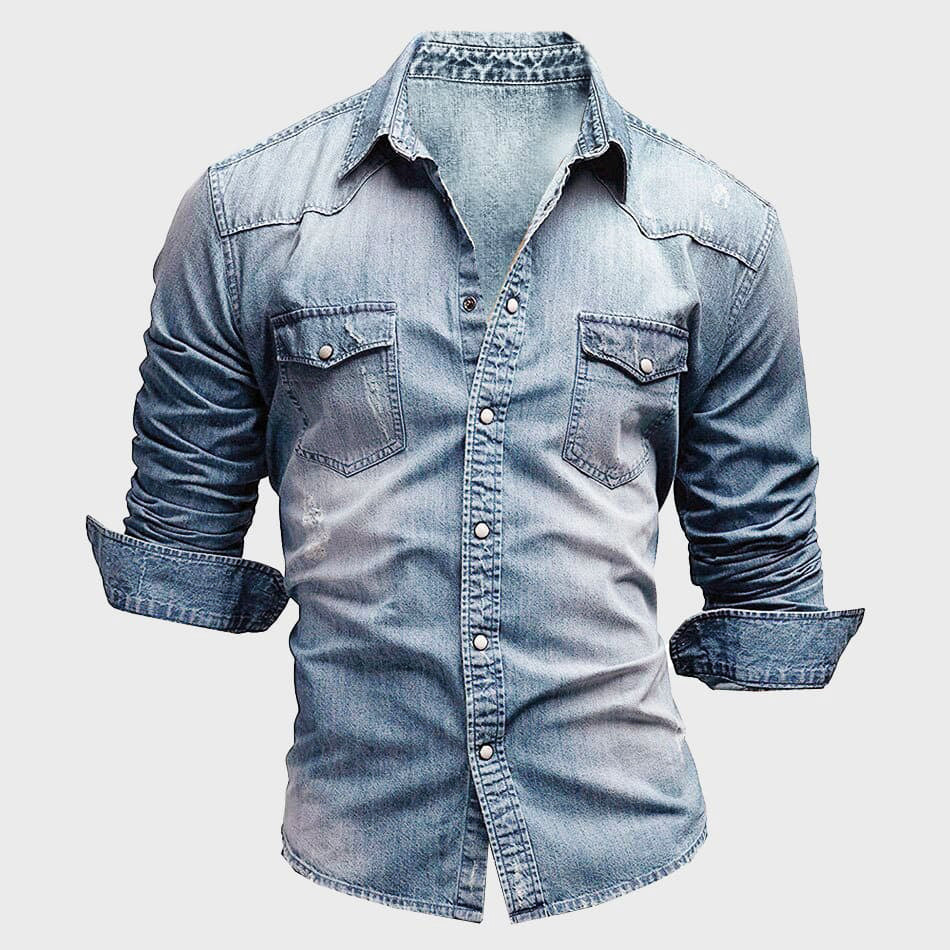 Denim Blake™ | Men's Long-Sleeved Denim Shirt | Button Closure, Soft Cotton Blend & Casual Fit