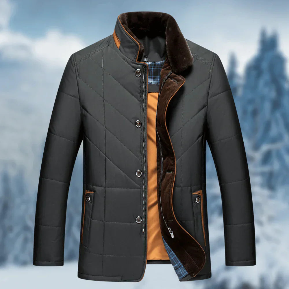 StalwartGuard™ | Men's Thick Stand-Up Collar Jacket | Durable Fabric, Warm Insulation & Stylish Design