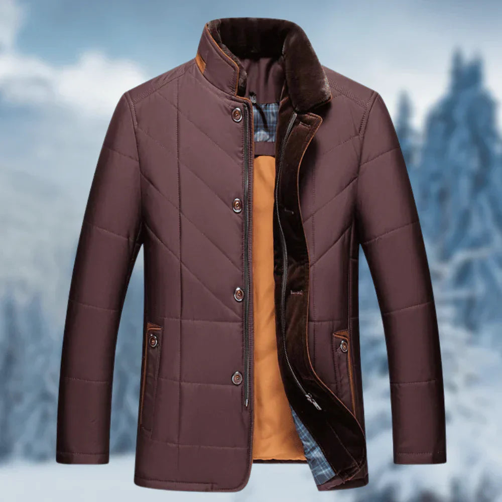 StalwartGuard™ | Men's Thick Stand-Up Collar Jacket | Durable Fabric, Warm Insulation & Stylish Design