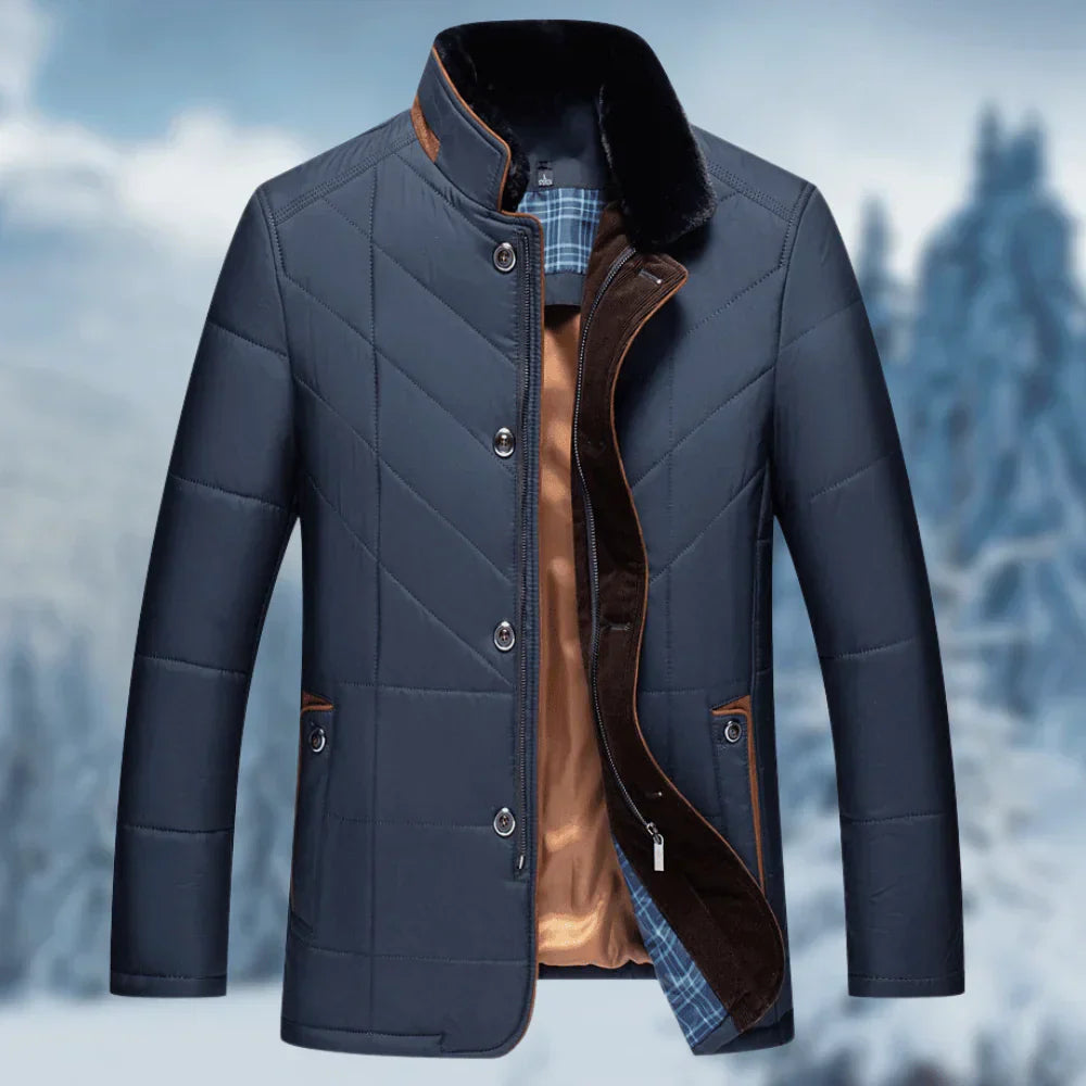 StalwartGuard™ | Men's Thick Stand-Up Collar Jacket | Durable Fabric, Warm Insulation & Stylish Design