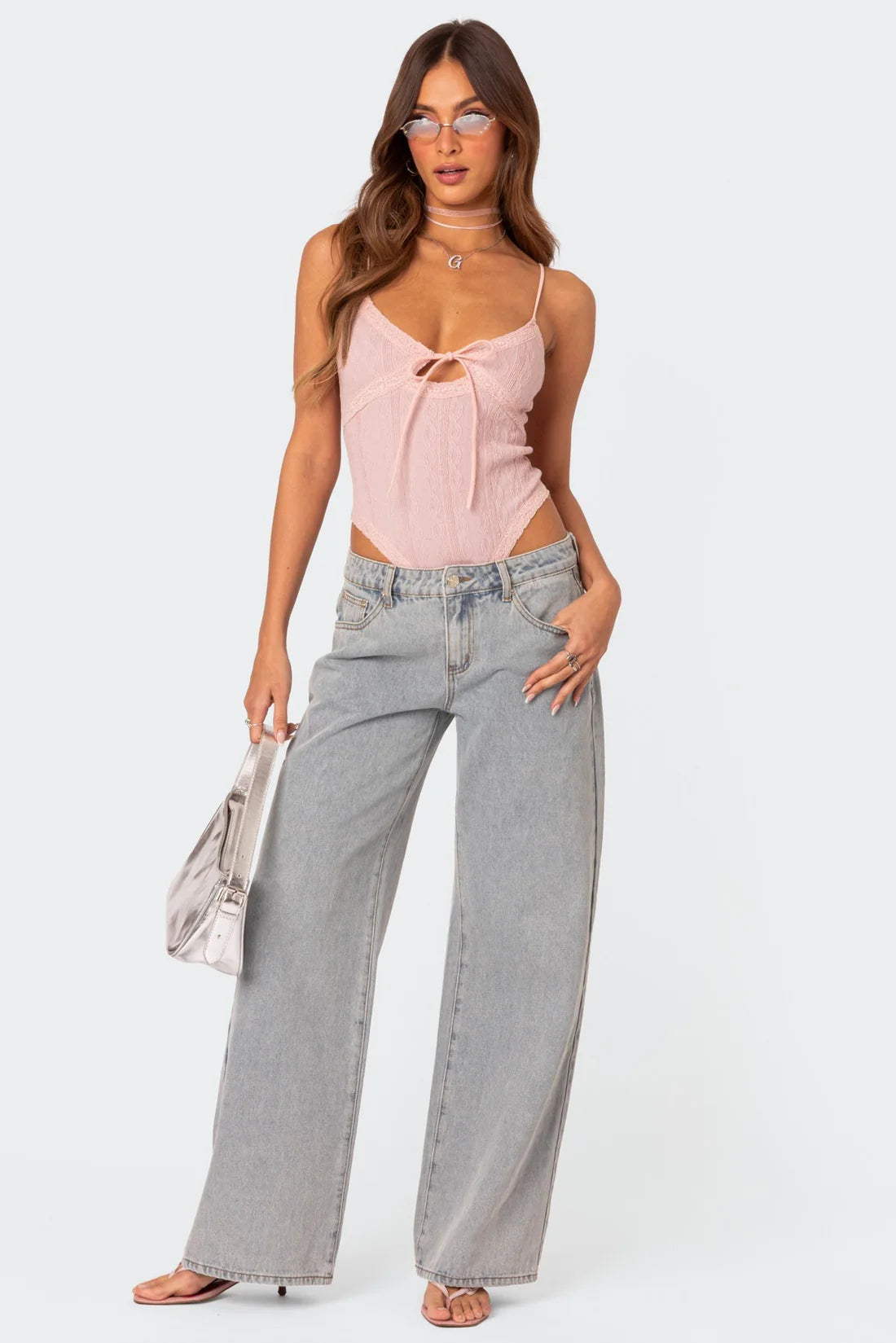 Denim Flair™ | Bow-Tie Loose Fit Jeans | Soft Cotton Blend, Relaxed Style & Adjustable Waistband
