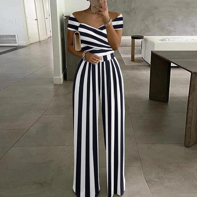 Floral Belle™ | Women's Off-Shoulder Floral Jumpsuit | Wrap Bust, Wide-Leg Design & Elegant Fit
