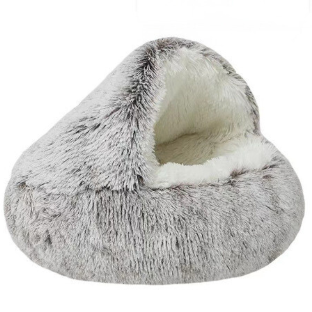 2-in-1 Cozy Cat Cave and Donut Bed - Ultimate Warmth and Comfort for Your Feline Friend