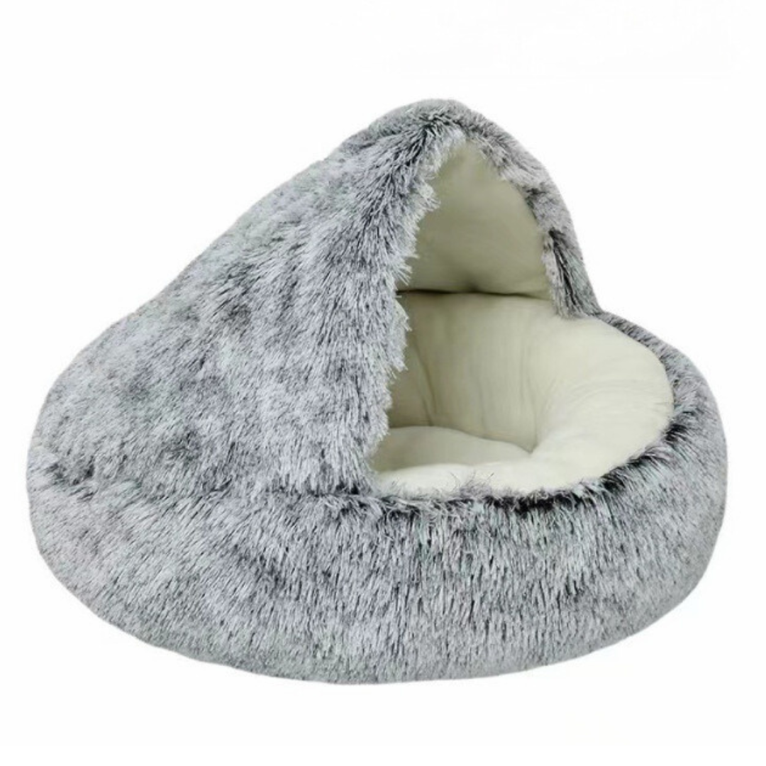 2-in-1 Cozy Cat Cave and Donut Bed - Ultimate Warmth and Comfort for Your Feline Friend