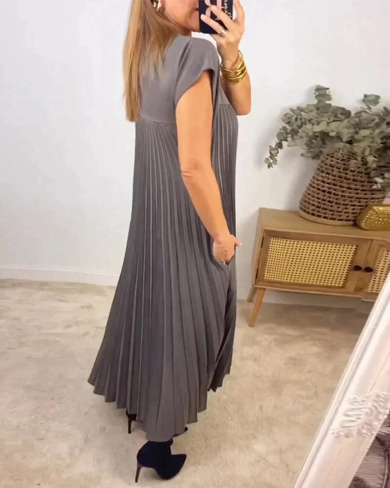 Sleeveless Pleated Dress | Women's Elegant Summer Dress | Lightweight Fabric, Flattering Fit & Versatile Style