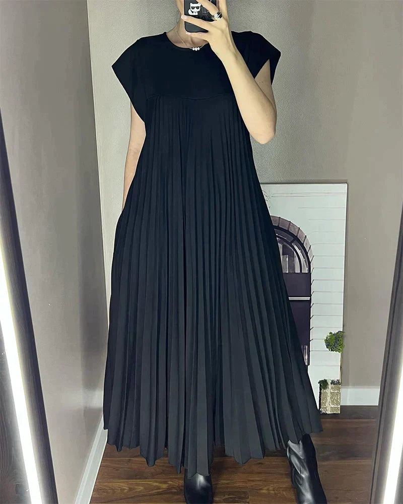 Sleeveless Pleated Dress | Women's Elegant Summer Dress | Lightweight Fabric, Flattering Fit & Versatile Style
