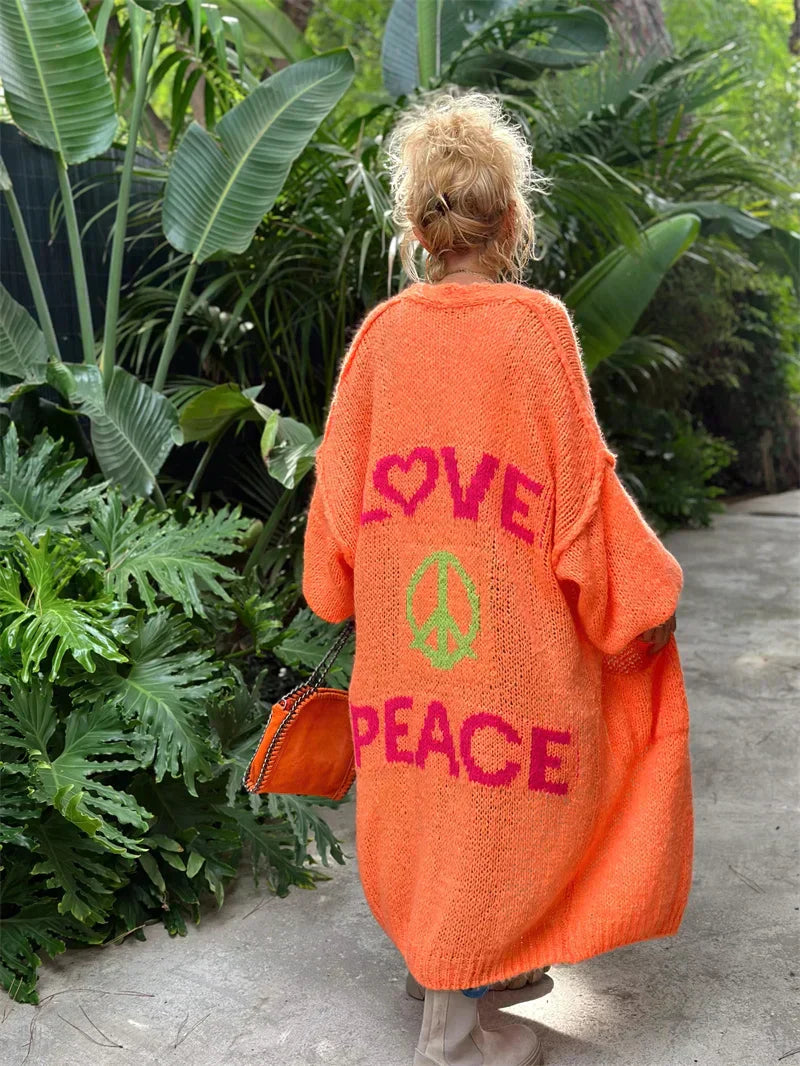 Cardigan Bliss™ | Women's Love and Peace Cardigan | Soft Knit, Open Front Design & Cozy Fit