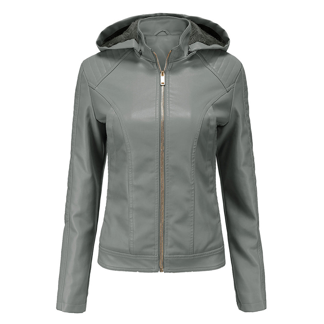 Hooded Luxe™ | Women's Jacket with Detachable Hood | Lightweight, Water-Resistant Fabric & Stylish Design
