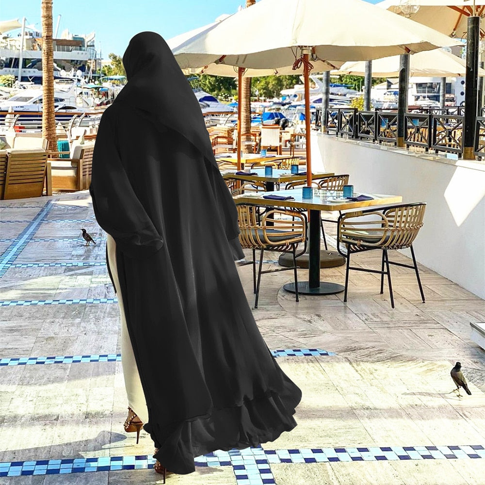 Abaya Set with Headscarf for Women - Modest Wear, Lightweight Fabric, Comfortable Fit