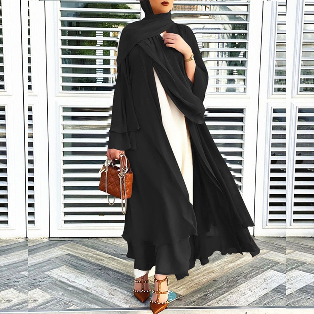 Abaya Set with Headscarf for Women - Modest Wear, Lightweight Fabric, Comfortable Fit