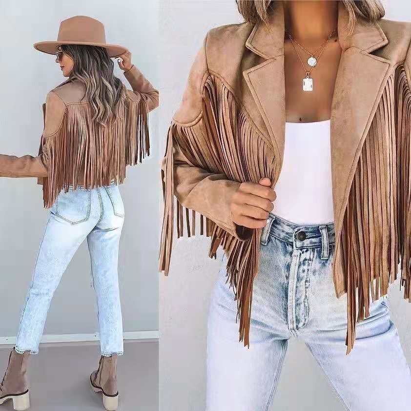 Fringe Aura™ | Suede Fringed Jacket | Soft Suede, Stylish Fringe Details & Lightweight Design