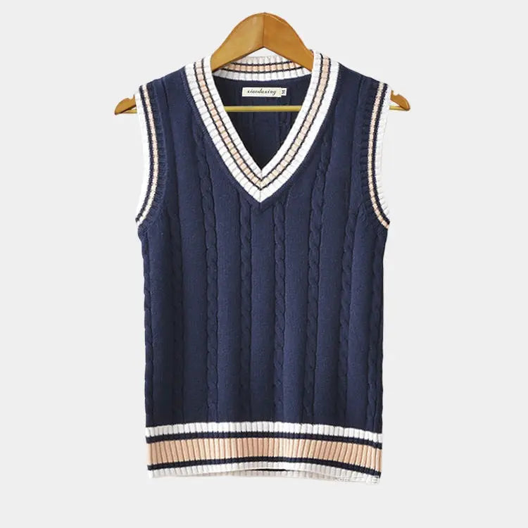Ashmere | Mens Knitted Sweater Vest V-Neck Sleeveless Jumper for Old Money Style & Preppy Layering – Cricket & Heritage Looks