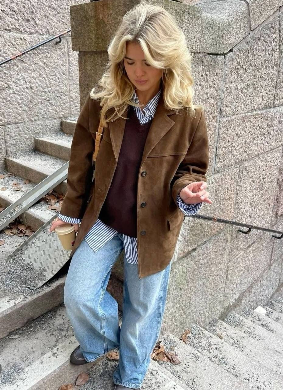 Suede Jacket for Women - Stylish Women's Outerwear in Soft Suede Material