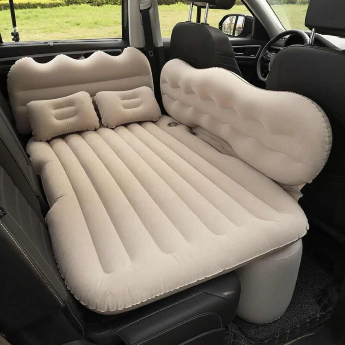 Inflatable Car Air Mattress Bed โ Universal Car Mattress with 2 Pillows, Ideal for Car Camping and Road Trips