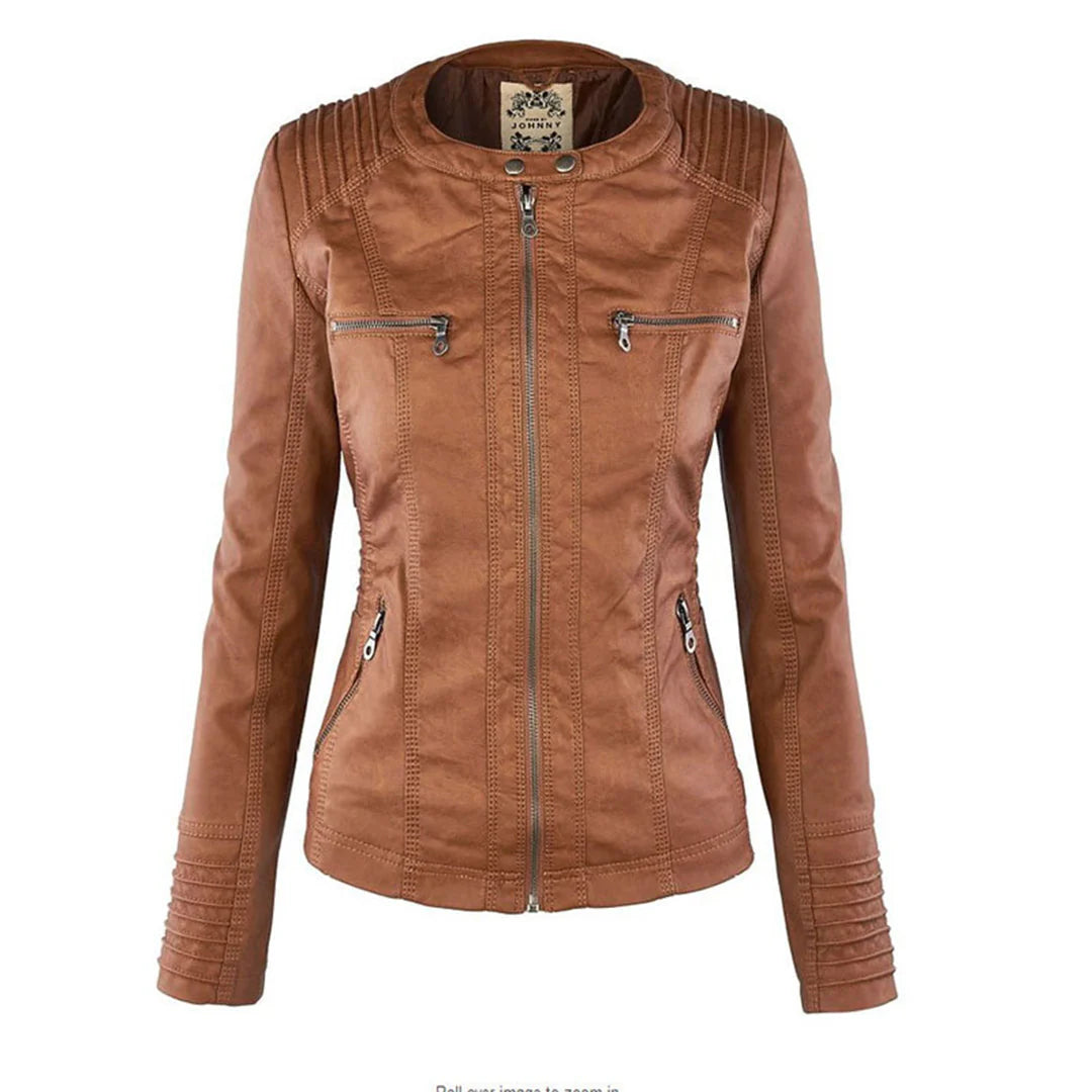 Leather Aura™ | Women's Casual Hooded Leather Jacket | Genuine Leather, Stylish Design & Comfortable Fit