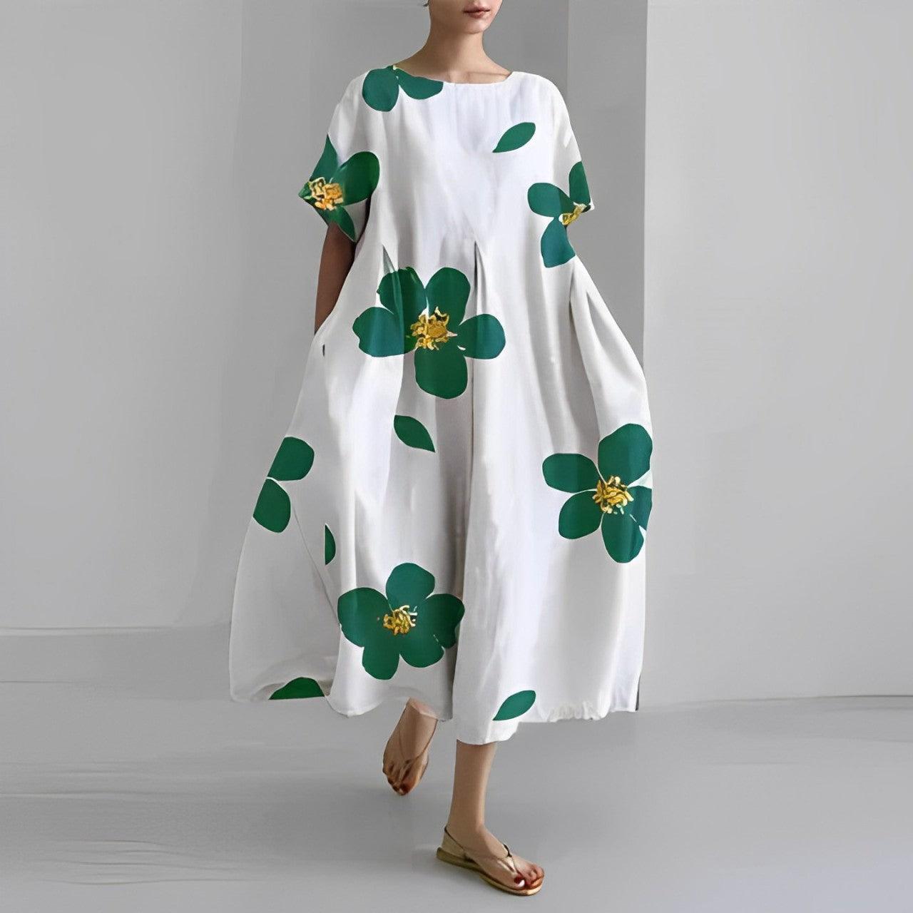 Boho Belle™ | Women's Floral Print Swing Dress | Casual Loose Fit, Lightweight Fabric & Comfortable Design