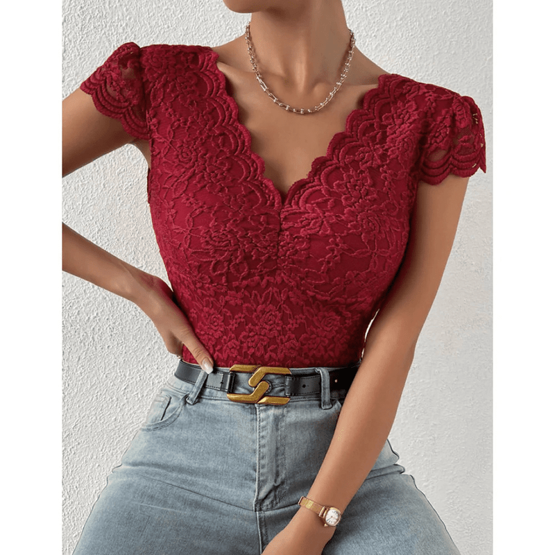 Bodysuit Bella™ | Women's V-Neck Bodysuit | Soft Fabric, Form-Fitting Design & Easy Snap Closure