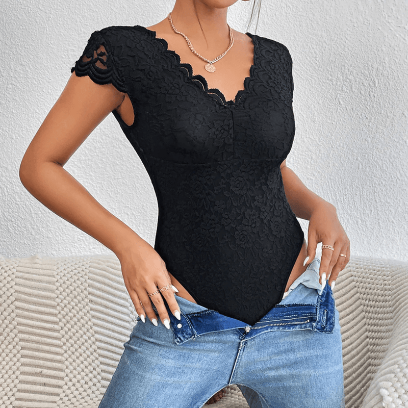 Bodysuit Bella™ | Women's V-Neck Bodysuit | Soft Fabric, Form-Fitting Design & Easy Snap Closure