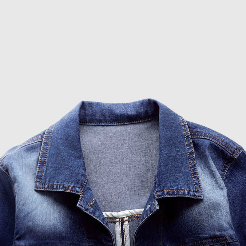 Tassou Denim™ | Women's Short Sleeve Denim Jacket | Lightweight, Casual Fit, Distressed Design & Versatile Style