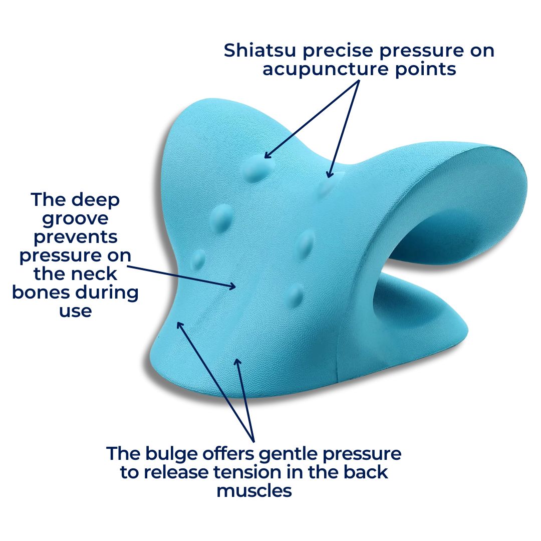 Chiropractic Neck Pillow for Pain Relief and Improved Posture - Neck Stretcher for Better Sleep and Comfort
