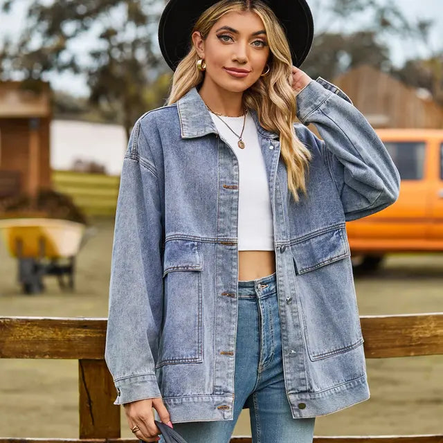 Denim Aura™ | Women's Stylish Denim Jacket | Lightweight, Distressed Design & Comfortable Fit