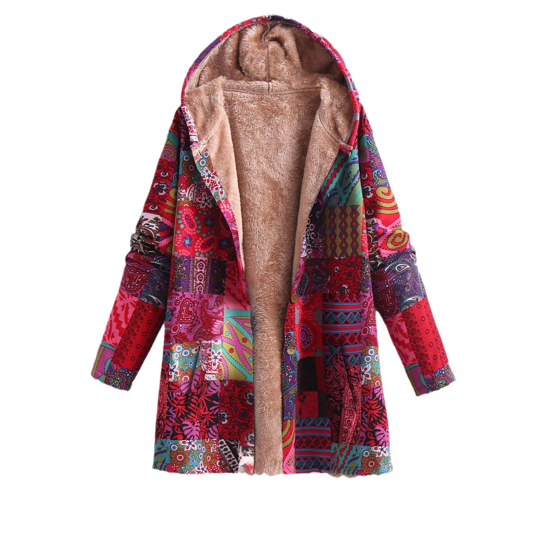 Floral Haven™ | Women's Cozy Hooded Fleece Coat | Soft Fabric, Floral Print, Warm & Comfortable Design