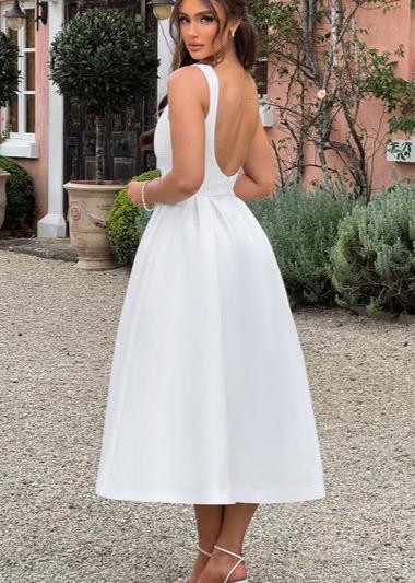 Midi Luxe™ | Women's Classic Midi Dress | Soft Fabric, Flattering Silhouette & Versatile Style