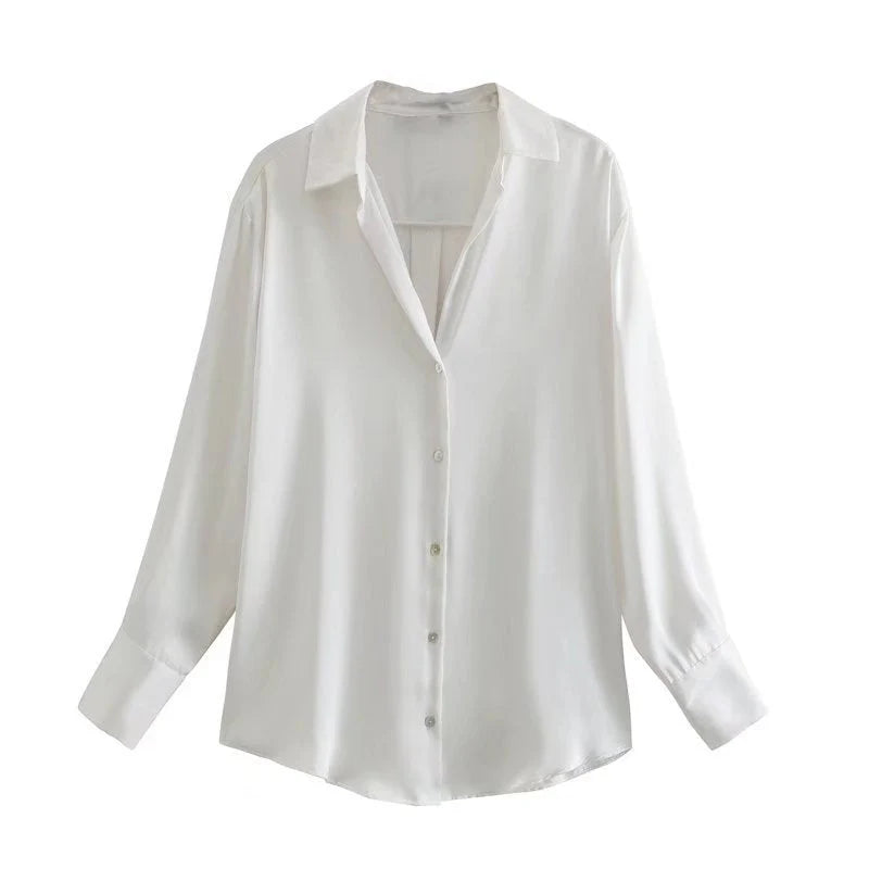 Silk Satin Aura™ | Women's Colorful Blouse Top | Luxurious Silk, Soft Satin Fabric, Stylish Design