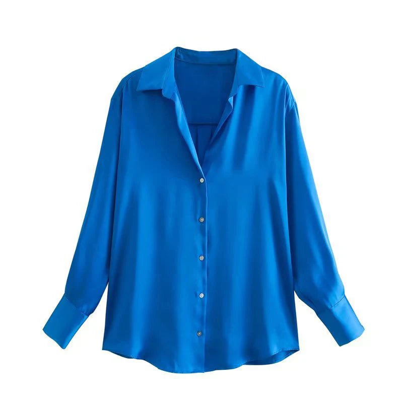 Silk Satin Aura™ | Women's Colorful Blouse Top | Luxurious Silk, Soft Satin Fabric, Stylish Design