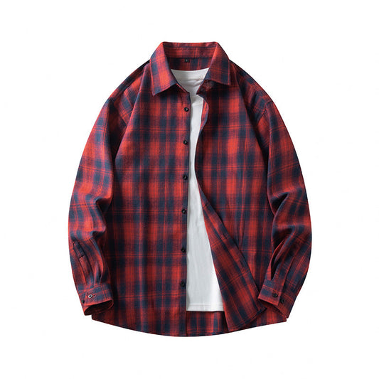 Plaid Victor™ | Men's Long Sleeve Button-Up Shirt | Classic Plaid Pattern, Spread Collar, Casual Wear